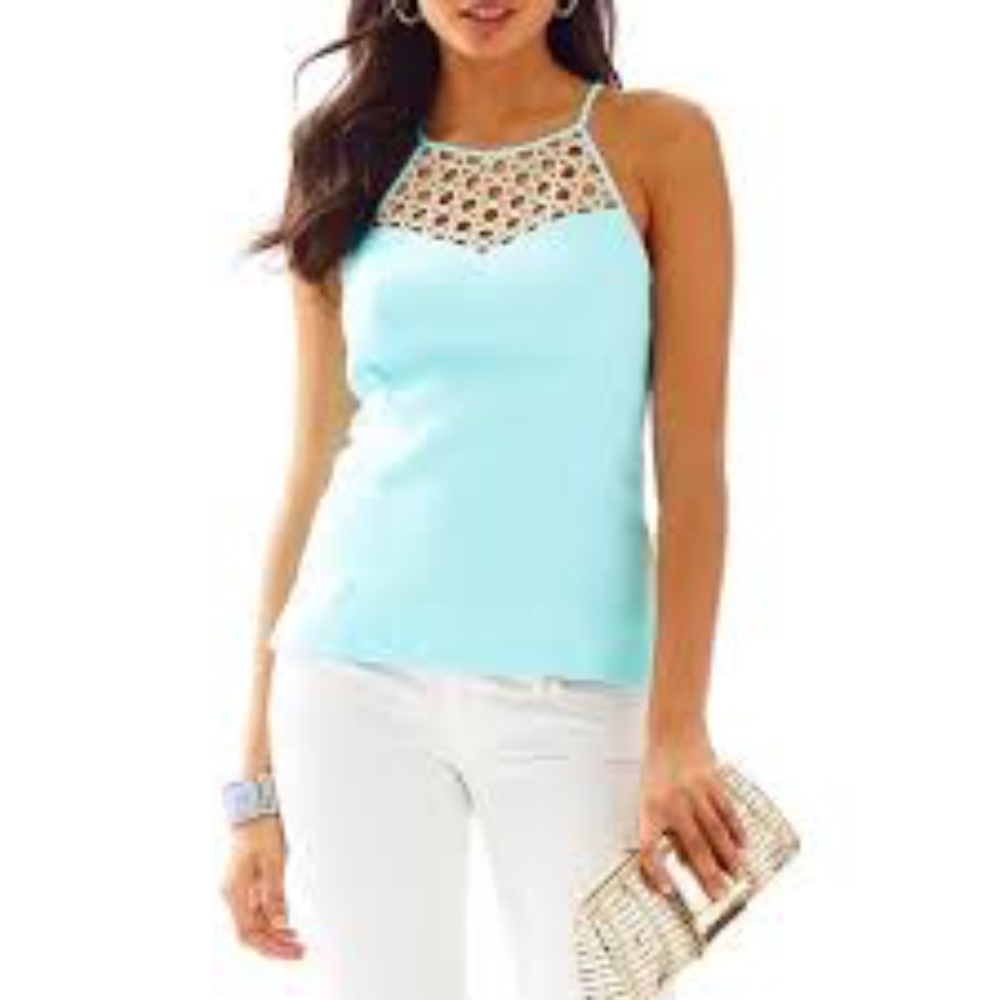 Larina Halter Top in Pool Blue